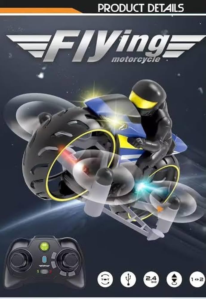 RC Flying Motorcycle Land & Air Dual Mode