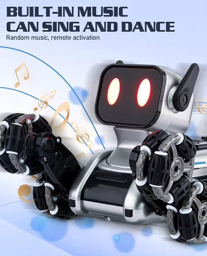 Black Stunt Robot Dog Gesture Sensor Light & Music