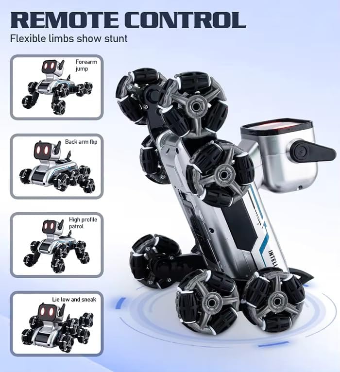 Black Stunt Robot Dog Gesture Sensor Light & Music