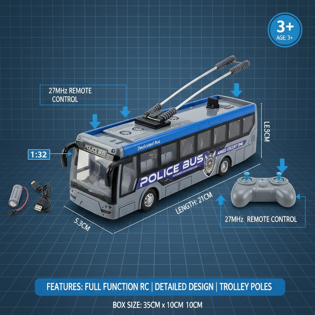Super Quality Remote Police Bus