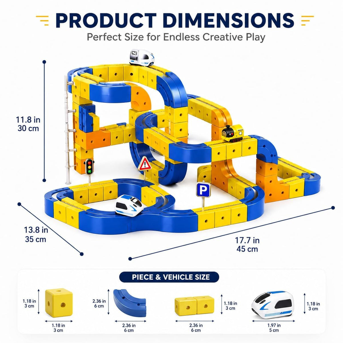Magnetic Building Block Track Car Set for Kids