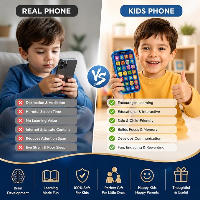 Educational Mobile Phone Toy with, Music & Games Flash Card