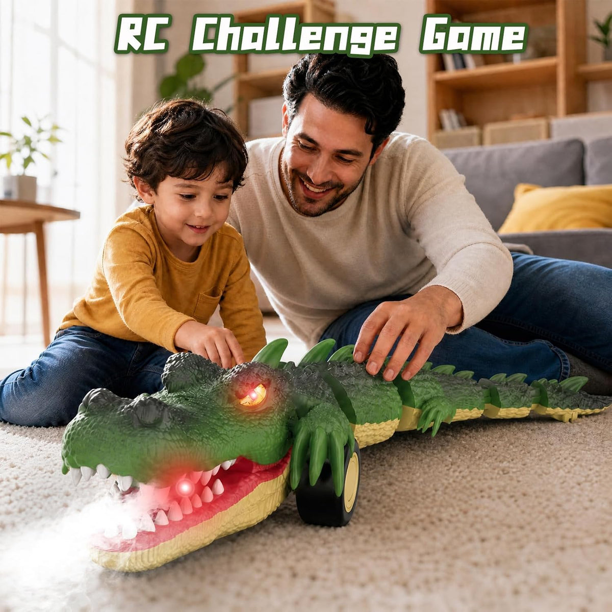 Remote Control Crocodile Car with Light Sound Spray