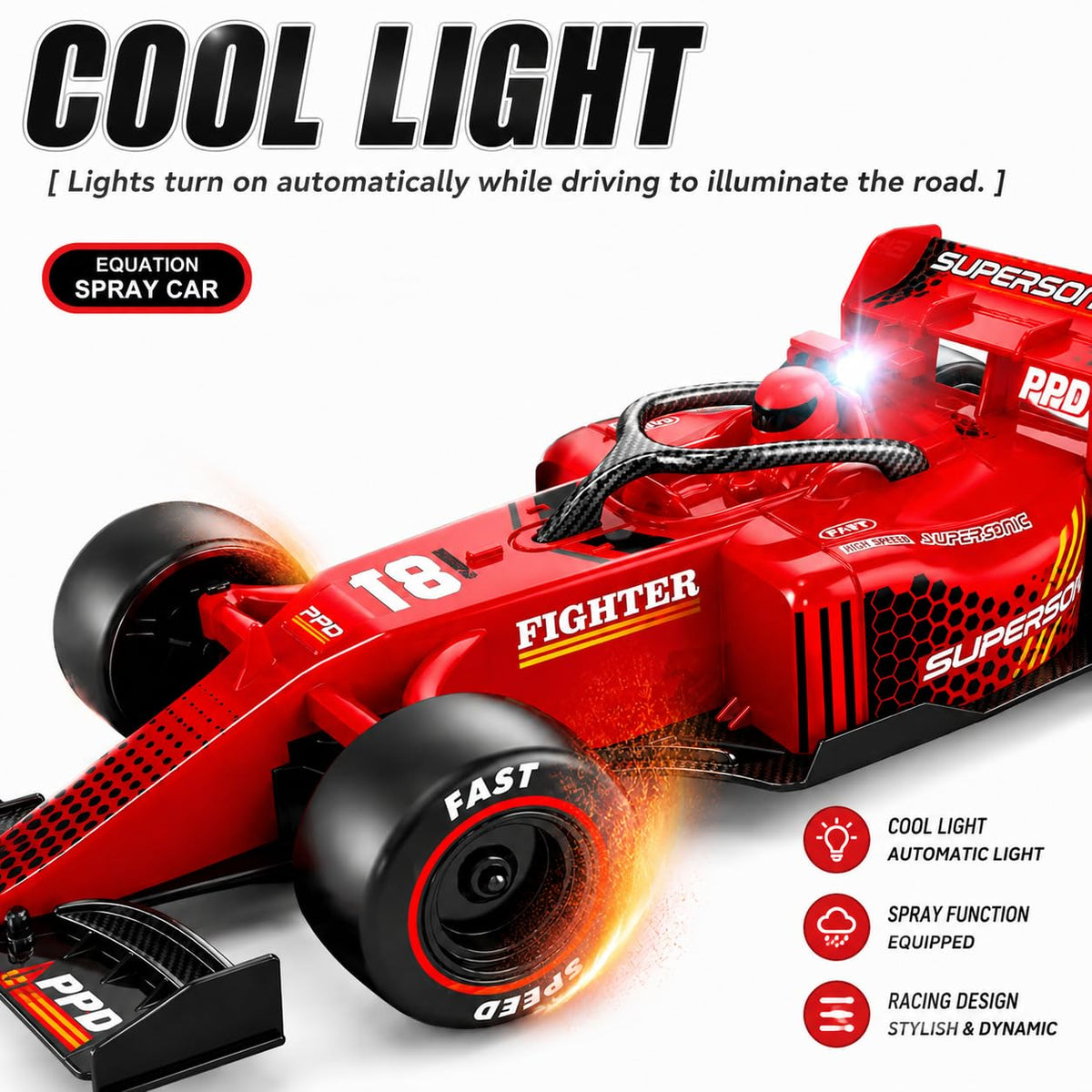 Drift GO Formula RC Car for Kids with Smoke