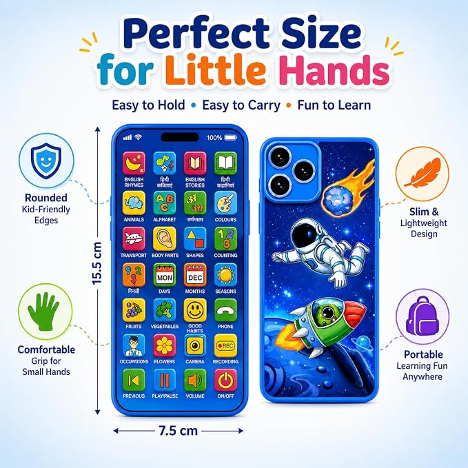 Educational Mobile Phone Toy with, Music & Games Flash Card