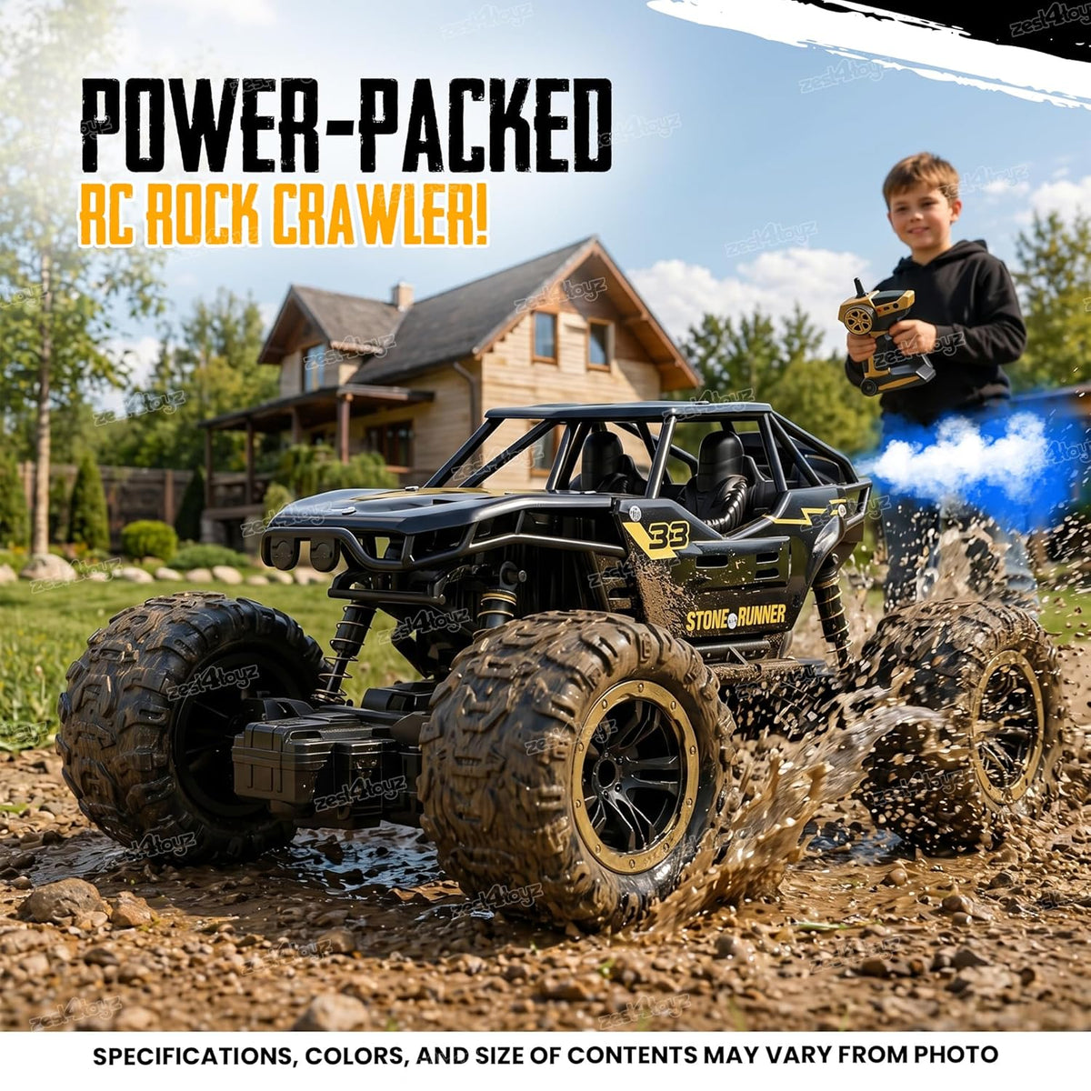 Rock Crawler Car with Smoke Offroader Rc Car High Speed 5 Functions 1:16 RC Car with Smoke Fog Styled Climbing Monster Truck Rechargeable Remote Control Car for Kids