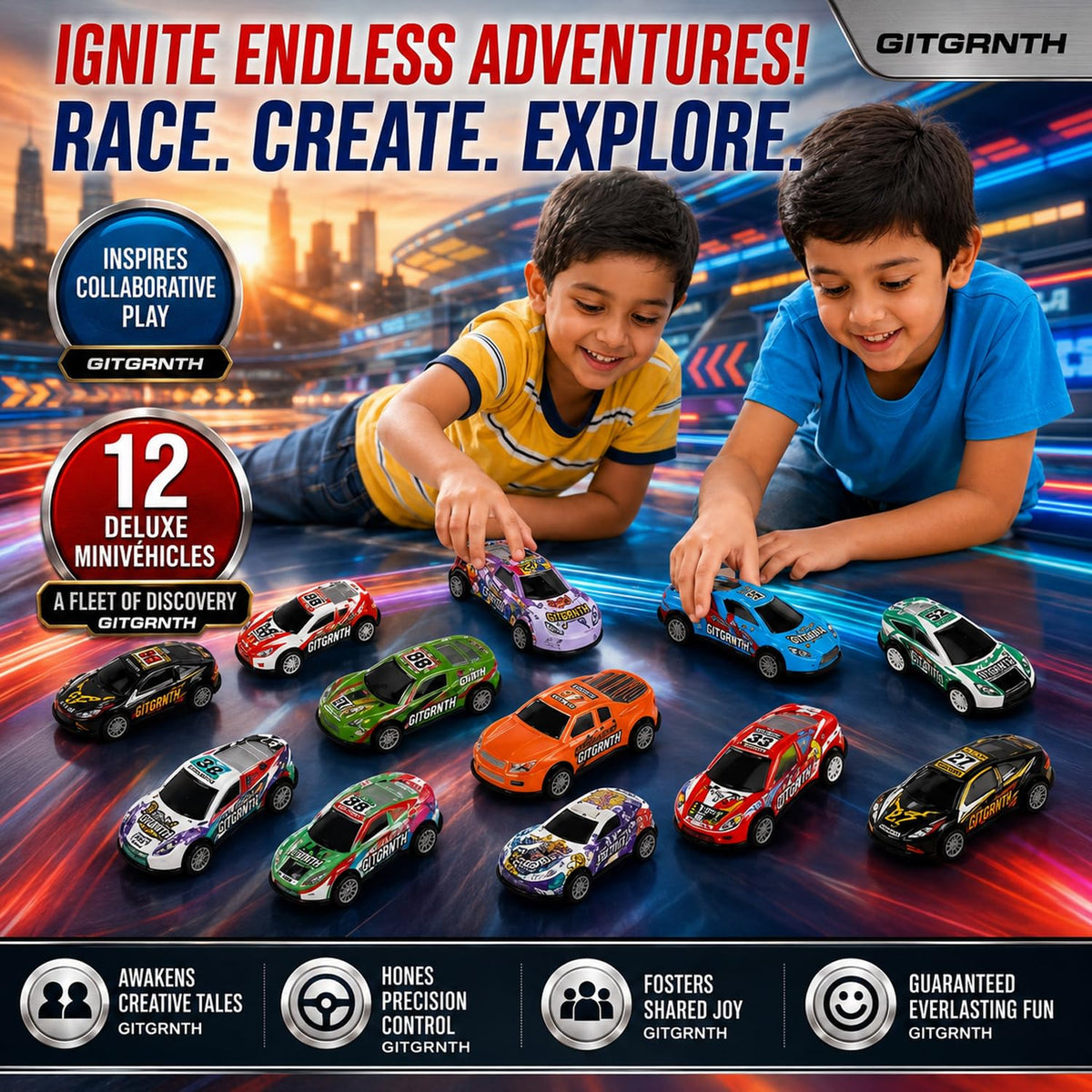 12 Pcs Racing Car Set