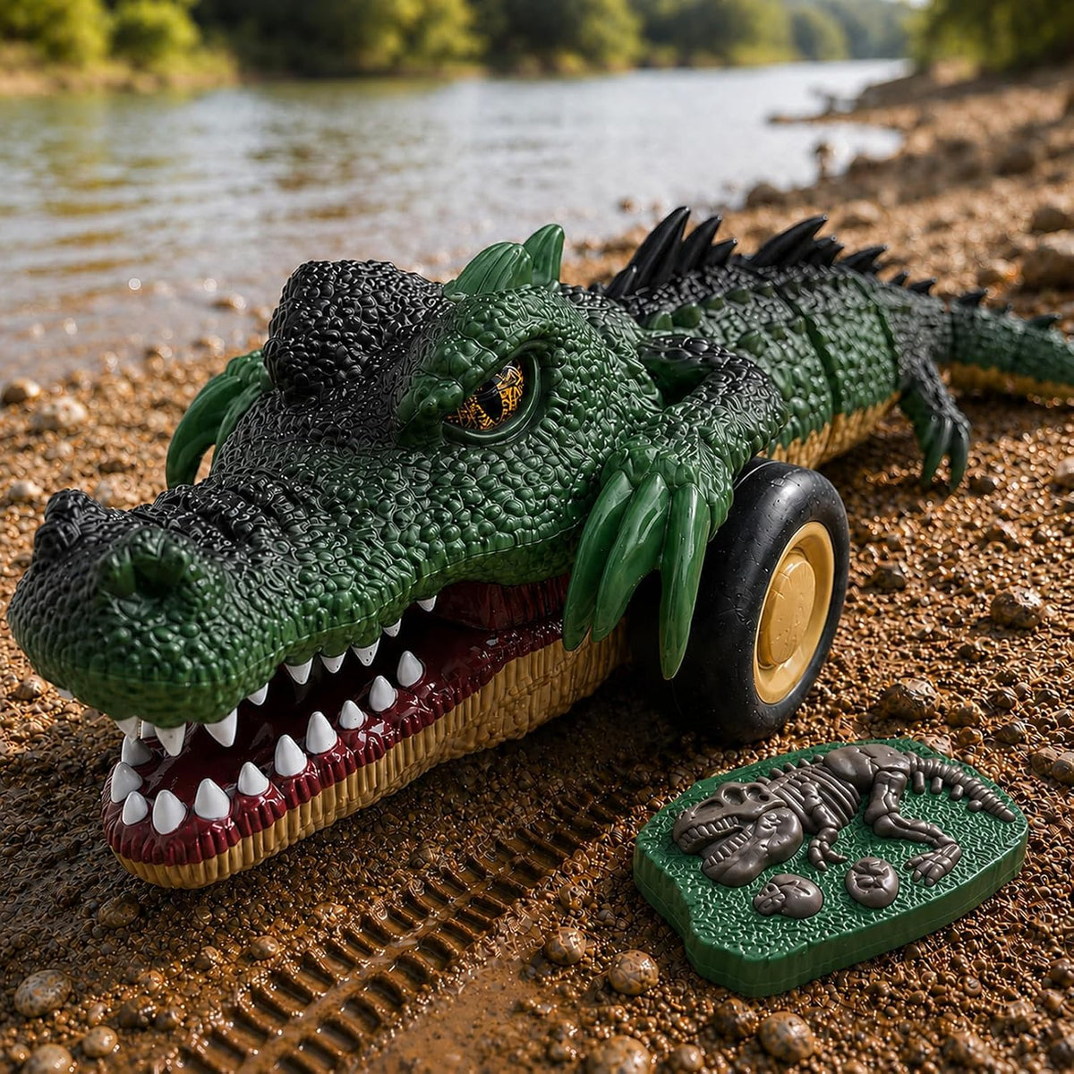 Remote Control Crocodile Car with Light Sound Spray