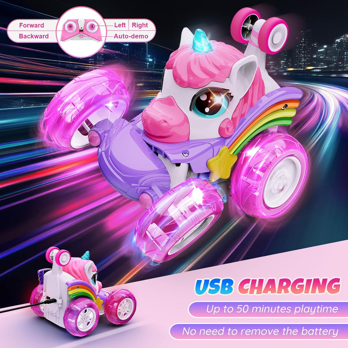 Unicorn Remote Control Car Toys for Girl