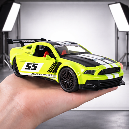 Sports GT Die-Cast Alloy Metal Car for Kids | Openable Doors, Smooth Edege, Shiny Body & Pullback Action | Realistic Look | 1:36 Scale | Neon Green Toy Car for Boys & Girls