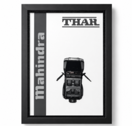 Mahindra Thar top view framed wall art print
