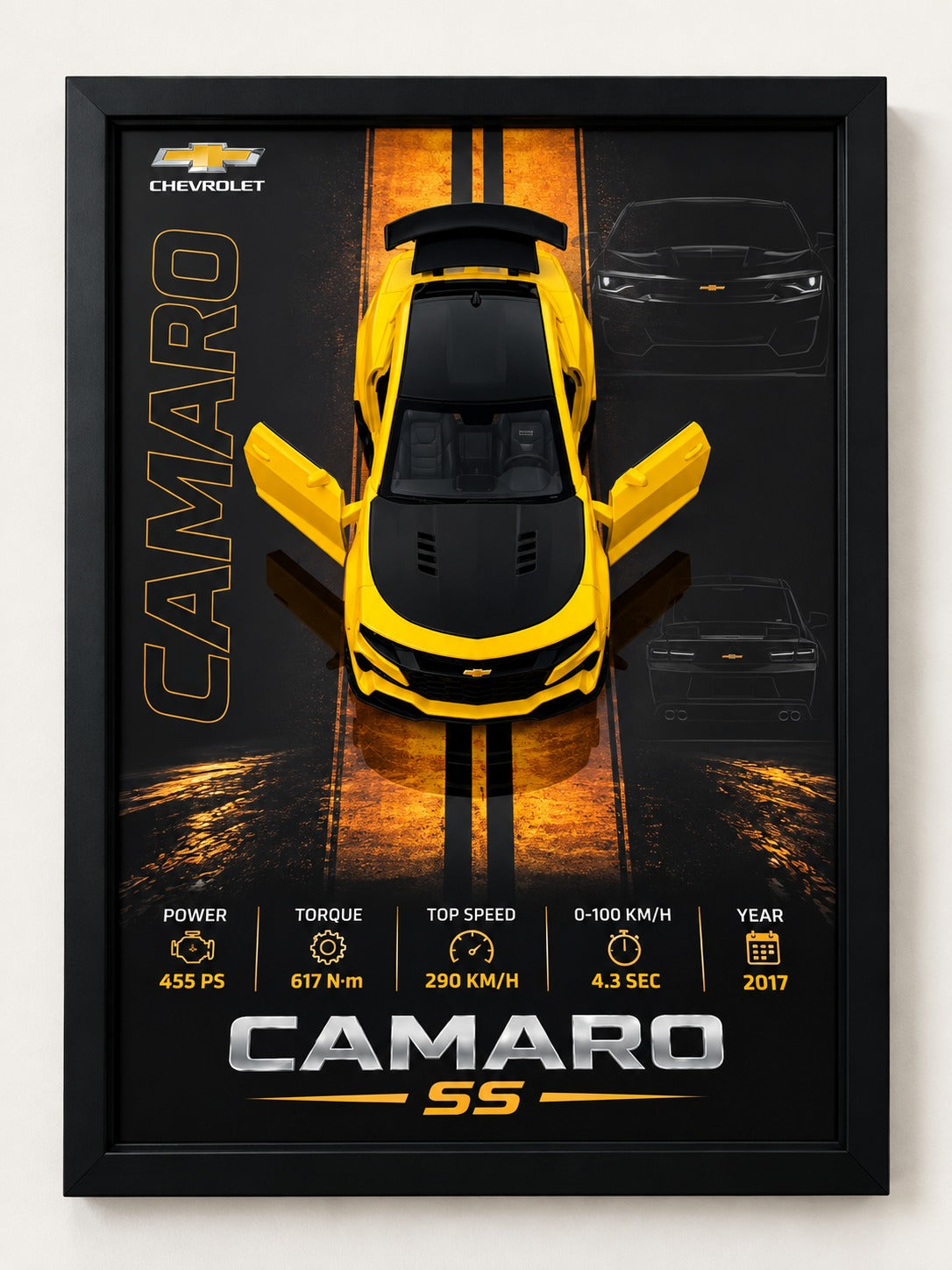 Chevrolet Camaro SS 2017 Premium Framed Wall Art Poster