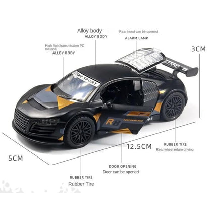 Sports GT Die-Cast Alloy Metal Car for Kids | Openable Doors, Smooth Edege, Shiny Body & Pullback Action | Realistic Look | 1:36 Scale | Neon Green Toy Car for Boys & Girls