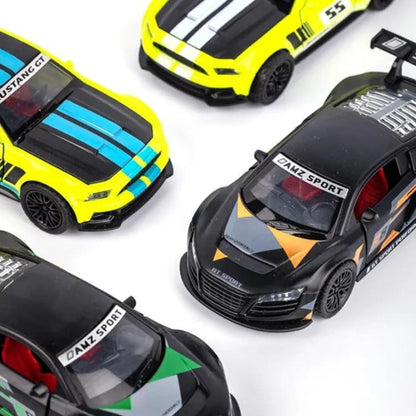 Sports GT Die-Cast Alloy Metal Car for Kids | Openable Doors, Smooth Edege, Shiny Body & Pullback Action | Realistic Look | 1:36 Scale | Neon Green Toy Car for Boys & Girls