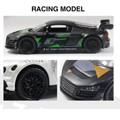 Sports GT Die-Cast Alloy Metal Car for Kids | Openable Doors, Smooth Edege, Shiny Body & Pullback Action | Realistic Look | 1:36 Scale | Neon Green Toy Car for Boys & Girls