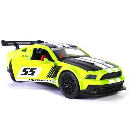 Sports GT Die-Cast Alloy Metal Car for Kids | Openable Doors, Smooth Edege, Shiny Body & Pullback Action | Realistic Look | 1:36 Scale | Neon Green Toy Car for Boys & Girls