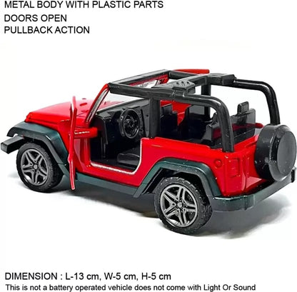 Mahindra Thar Diecast Metal Pullback Toy car with Openable Doors for Kids