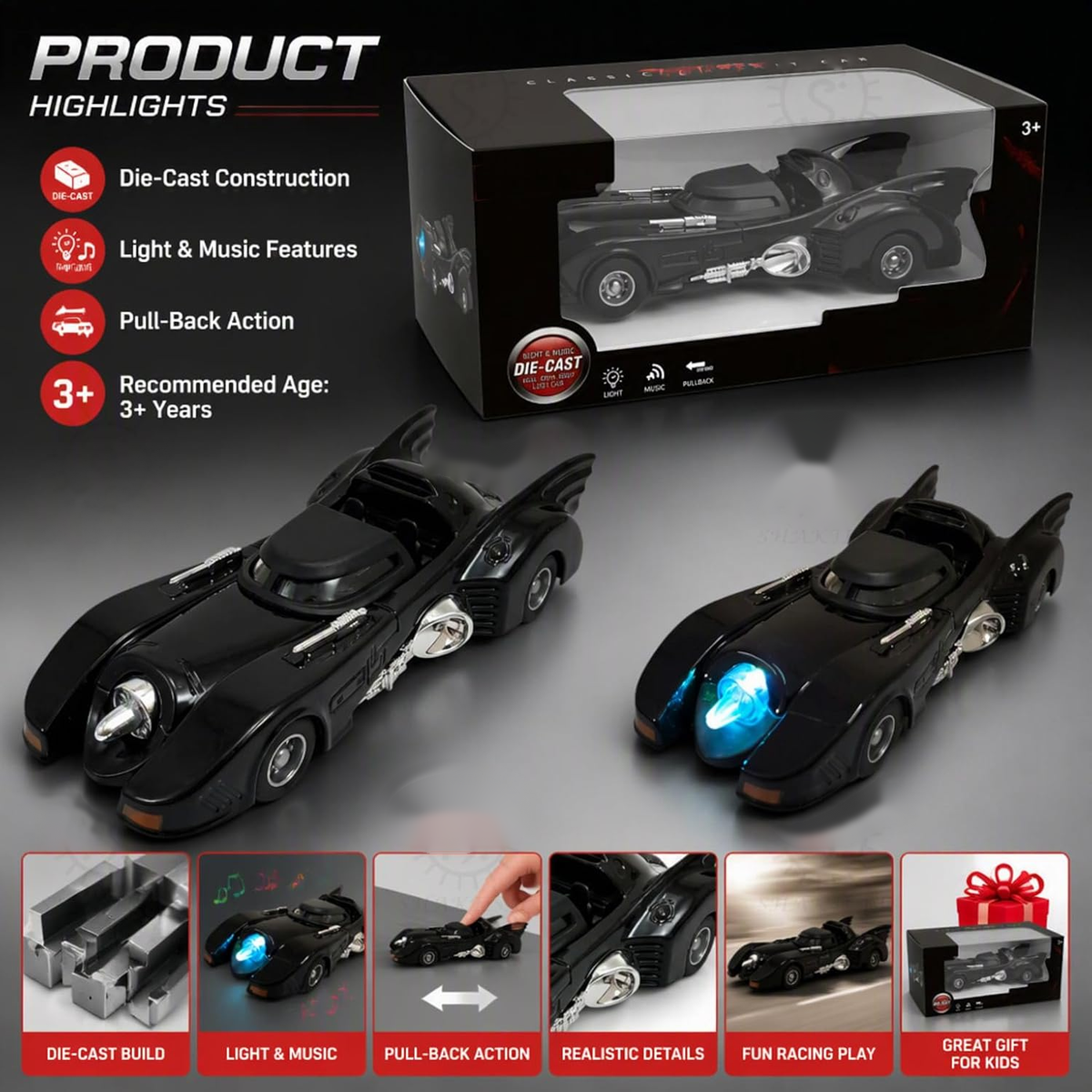 Batman Car Diecast Style Toy